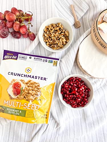 Crunchmaster Gluten-Free Multi-Seed Rosemary & Olive Oil Crackers, 4oz. (Pack of 6)