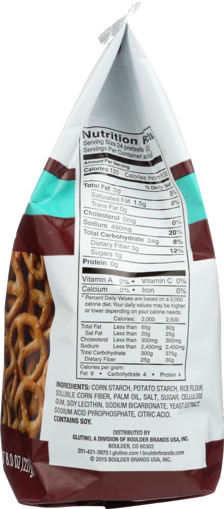Glutino Gluten Free Pretzel Twists, 8-Ounce Bags (Pack of 12)