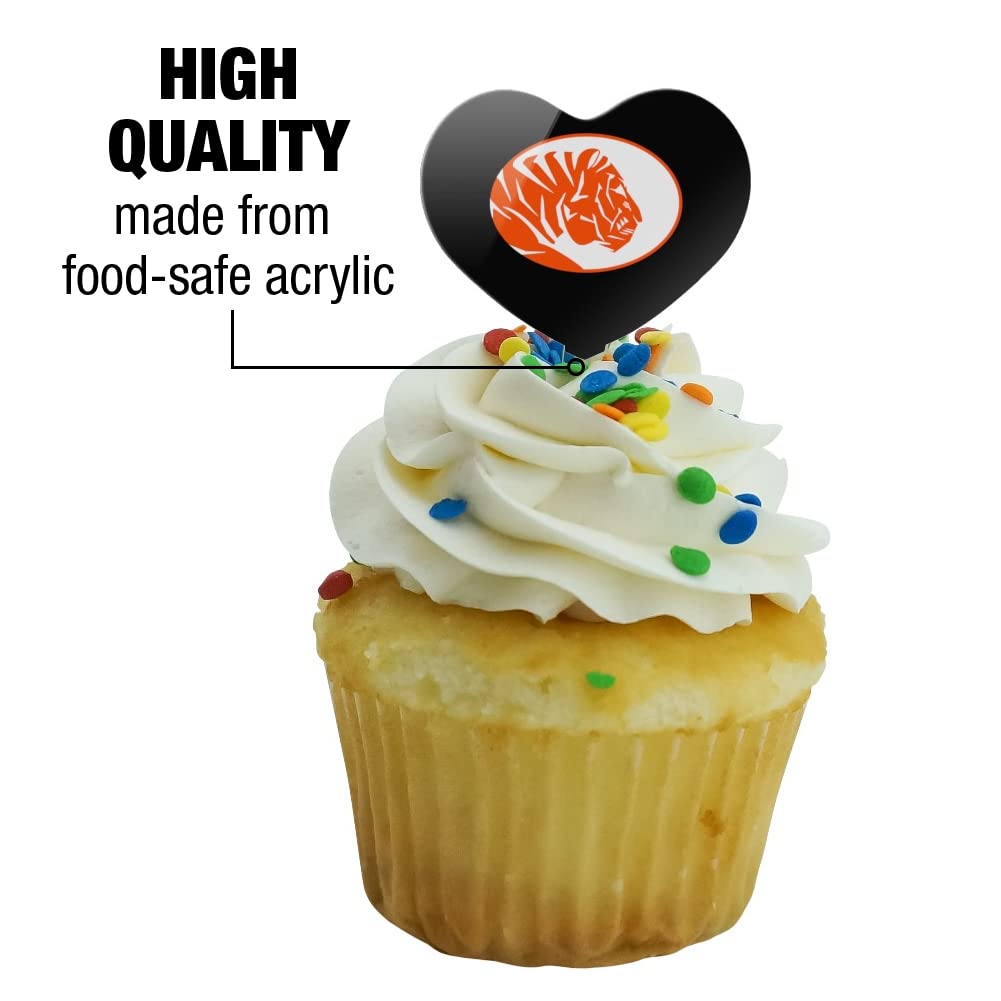 GRAPHICS & MORE Cupcake Picks Set of 6, Acrylic, East Central University, Heart Love Design, One Size