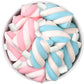 Pink & White, Blue & White Marshmallow Twists With White Mini Marshmallows Mix, 1 Pound Bulk Zip Bag