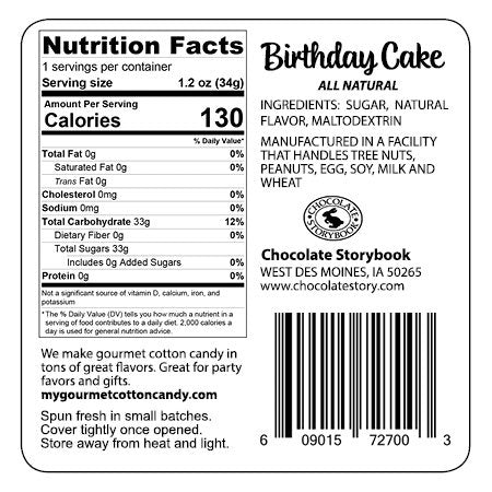 Birthday Cake Gourmet Flavored Cotton Candy – Unique Idea For Holidays, Birthdays, Gag Gifts, Party Favors