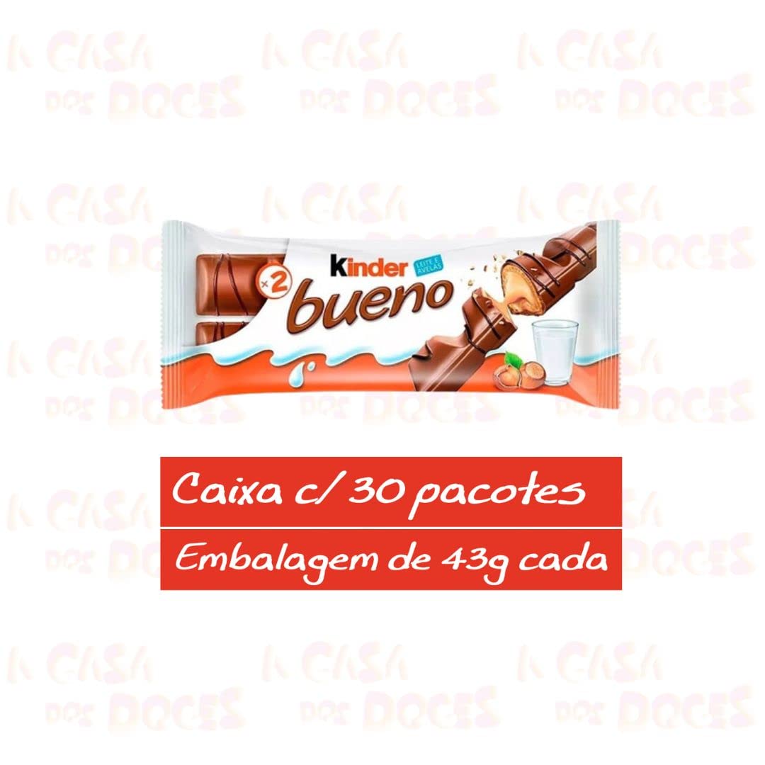 Ferrero Kinder Bueno Wafer Cookies, 1.5 Ounce (43 G) (Pack Of 30)