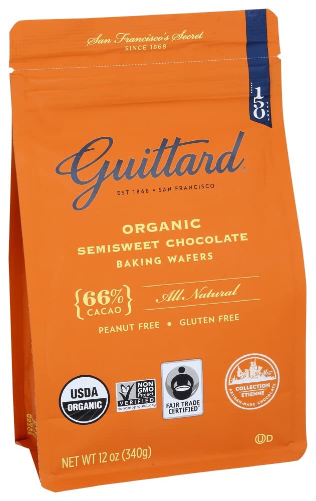 Guittard, Organic 66% Chocolate Baking Wafers, 12 Ounce