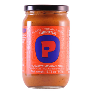 Roasted Tomato Salsa, CHIPOTLE, Authentic Mexican Recipe Bright Lively Intense Flavor Non GMO Gluten Free Vegan - Papalote Mexic