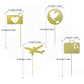 Morndew 24 Pcs Airplane Heart Traveling Case Earth Cupcake Toppers For World Travel Themed Party Baby Shower Birthday Party Wedd