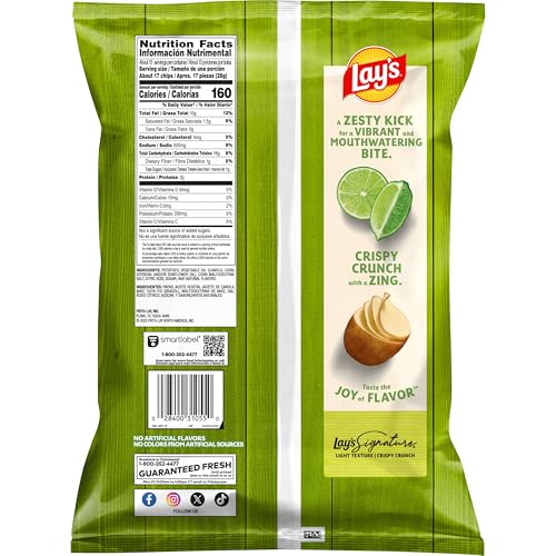 Lays Potato Chips Limon, 12.5 Oz