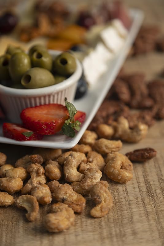 Ozark Nut Roasters Salted Caramel Cashews, Gourmet Candied Nuts Snack, Gluten-Free, Sea Salt & Caramel Glazed Cashews, Seasonal Fall Gift Packaging, 7 Oz