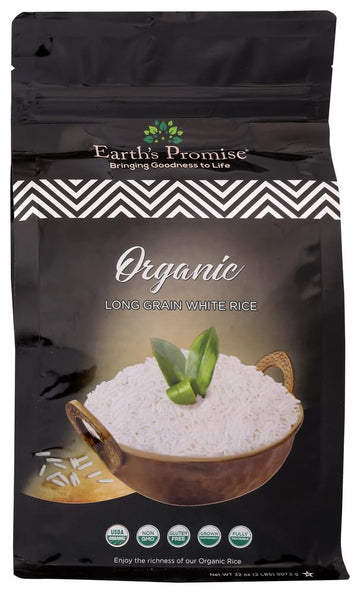 Earth's Promise - Organic Long Grain White Rice 32 oz (5-Pack) - Organic, Non-GMO, Gluten Free, Allergen Free, Low-Arsenic, Sust