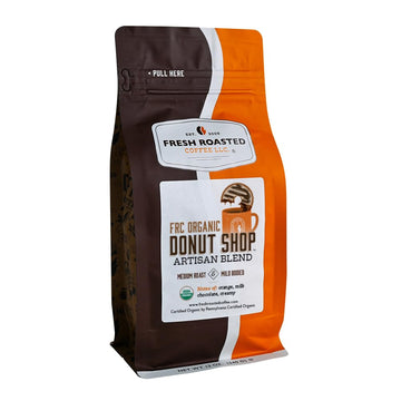Fresh Roasted Coffee, Organic Donut Shop, 12 Oz, Medium Roast, Kosher, Whole Bean