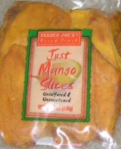 Trader Joes Dried Fruit Just Mango Slices 6 ounces (Pack of 4) by Trader Joes [Foods]