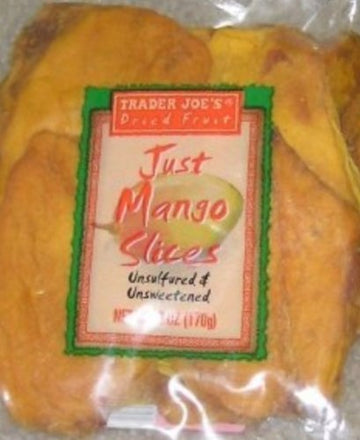 Trader Joes Dried Fruit Just Mango Slices 6 ounces (Pack of 4) by Trader Joes [Foods]