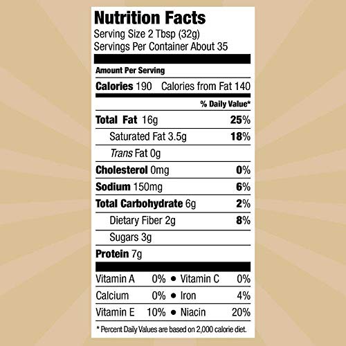 Skippy Natural Creamy Peanut Butter, 7 G Protein Per Serving, 40 Ounce (8 Pack)
