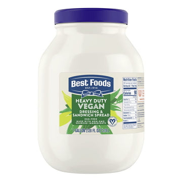 Best Foods Vegan Mayonnaise Jar Made With Non Gmo Sourced Ingredients, No Artificial Flavors Or Colors, No Cholesterol, Gluten F