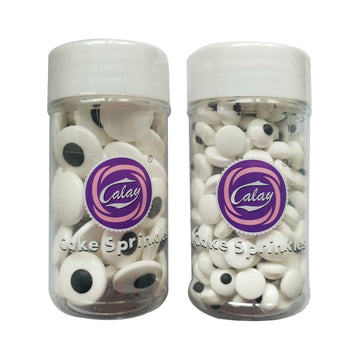 2 Bottles Candy Eyes Eyeballs - Cake Cupcake Toppers - Edible Baking Decorations for Cupcakes, Cakes, Cookies - Halloween, Chris
