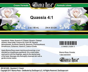 Bianca Rosa Quassia Cream 4:1, 2 oz - Natural Herbal Skin Care