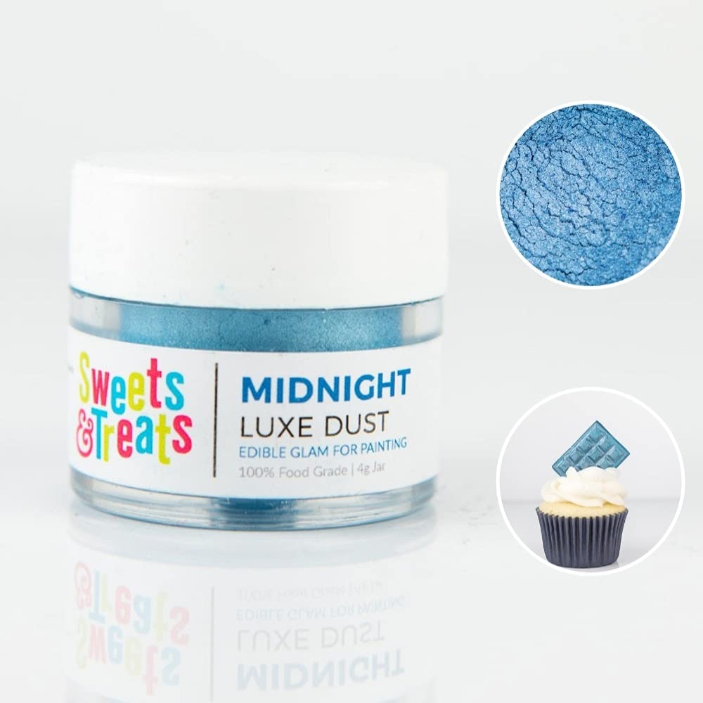 Bulk (20G) Navy Blue Luster Dust Edible Glitter For Cocktails | Enhanced Edible Navy Blue Luster Dust For Cake Decorations - Edible Glitter For Drinks Cupcakes Cookies Cakes Food Discomfort-Reducingt