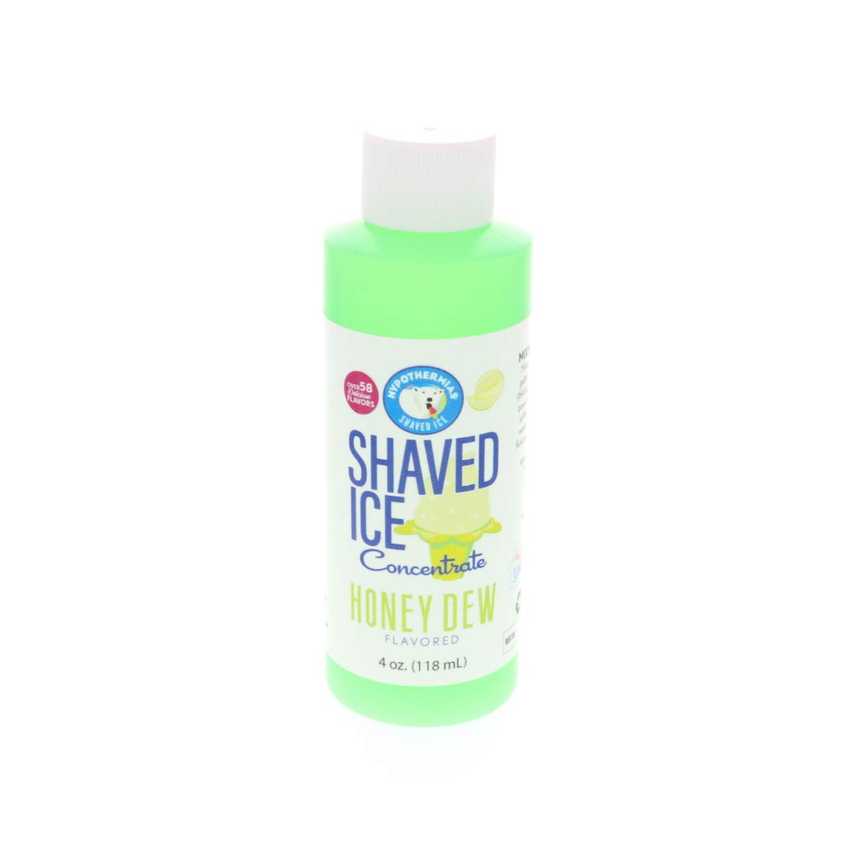 Hypothermias Shaved Ice and Snow Cone Syrup Unsweetened Flavor Concentrate - 4 Fl Oz - Makes 1 Gallon of Ready to Use Syrup - Ho