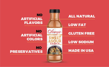 Chungs Sweet and Sour Sauce for Egg Rolls & Asian Appetizers, Low Sodium, Gluten-Free, 12oz (Pack of 2)
