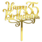 Happy 00Th Birthday Cake Topper, 00 Birthday Party Cake Decorations (Acrylic Gold, 35Th)