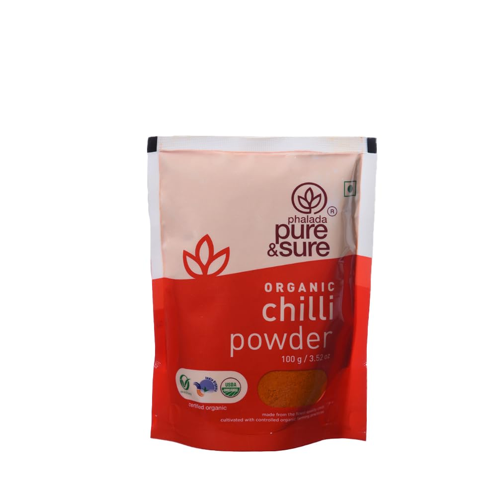 Pure & Sure Byadagi Organic Red Chilli Powder - 100Gm | 100% Natural Lal Mirch | No Preservatives, No Additives, No Colours | Pe