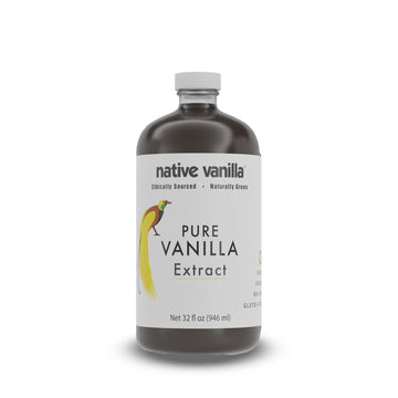 32 Oz Pure Vanilla Extract - 100% Real Vanilla Extract - For Cooking, Drinks & Desserts - 100% Vegan, Sugar Free & Kosher - Non-