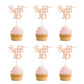 24 Pcs Rose Gold Glitter Double-Sided Sweet 16 Cupcake Toppers, Sixteen Cupcake Picks, 16Th Birthday Anniversary Party Cake Deco