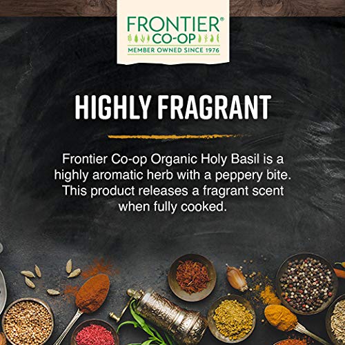 Frontier Co-Op Organic Tulsi Holy Basil Herb, 8Oz Bulk Bag - Highly Aromatic With Minty Flavor - Perfect For Cooking, Tulsi Tea