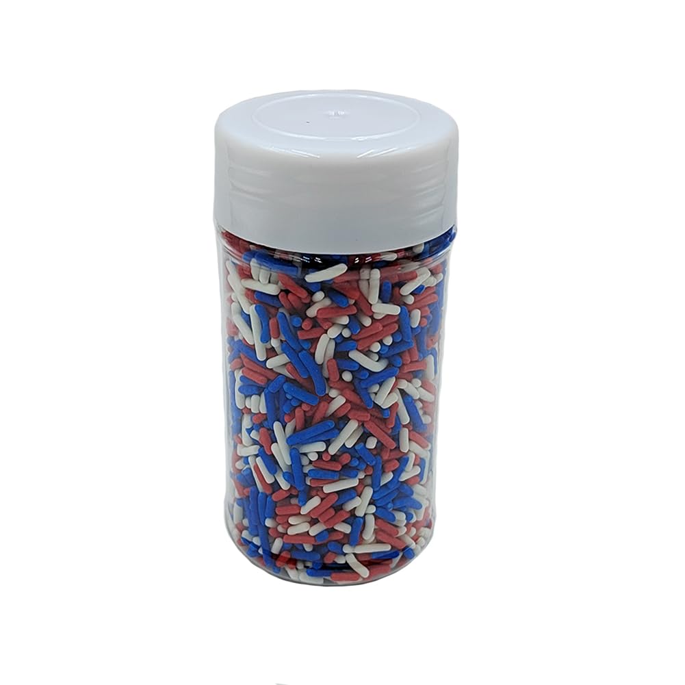 Homankit Patriotic Sprinkles Fourth Of July Sprinkles Red White And Blue Jimmies Sprinkles Edible Sprinkle Candy Soft Jimmies To
