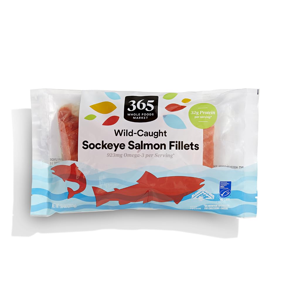 365 By Whole Foods Market, Salmon Sockeye Fillets Frozen, 10 Ounce