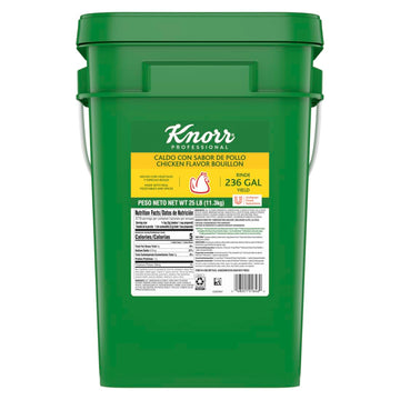 Knorr Professional Caldo de Pollo, Chicken Bouillon with Chicken Flavor Granulated Base, 25lb Pail, Bouillon as a Base, Marinade