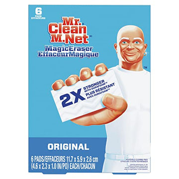 Mr. Clean Magic Eraser Original Cleaning Pads With Durafoam, White, 6 Count