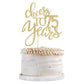 Qertesl Gold Glitter Cake Topper, Cheers to 75 Years, Cardboard, Perfect for 75th Birthday and Anniversary Celebrations
