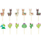 Flairs New York Party Props Decorations Cupcake Toppers (Alpacas And Cactus, Pack Of 24 Cupcake Toppers)