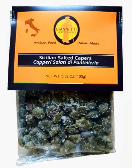Giannetti Artisans Imported Sicilian Salted Capers of Pantelleria - 2-Pack (7.04 oz)