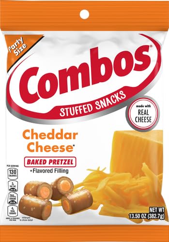 Combos Cheddar Cheese Baked Pretzel Snacks, 13.5 Oz. Bag, 13.5 Oz (Pack of 2)