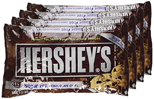 Hersheys Baking Chips Chocolate Semi Sweet Sugar Free, 8-Ounce Bags (Pack of 6)