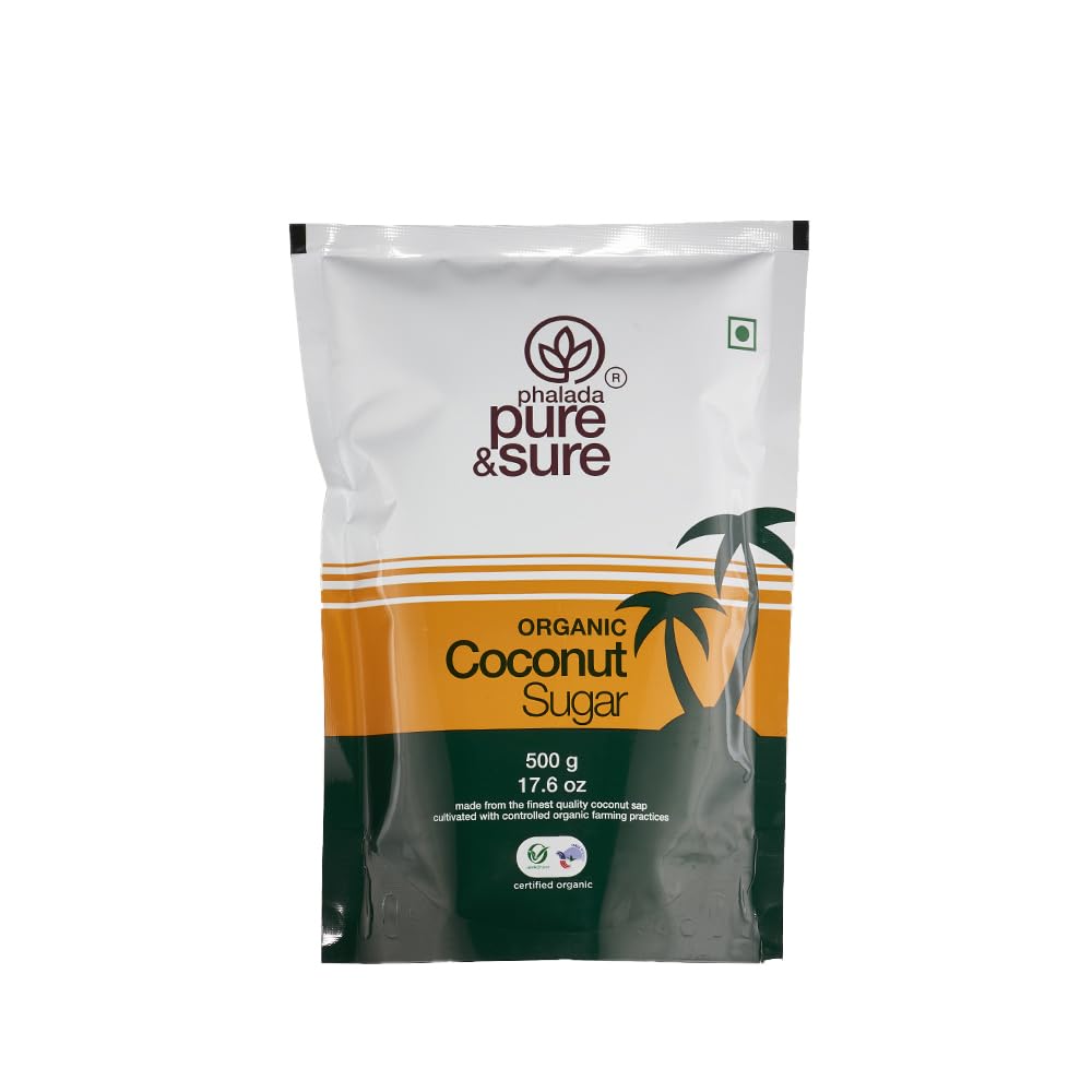 Pure & Sure Organic Coconut Sugar 500G | 100% Natural Healthy Replacement for Sugar | Unprocessed Sweetener | Gluten Free, Non-G