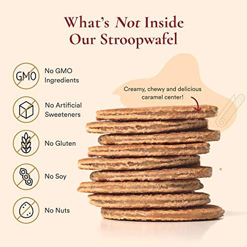 Gluten Free Organic Stroopwafels By Swoffle - Caramel Filled | (16) 1.16Oz Wafers | Non-Gmo, Wheat Free, Kosher, Soy Free, Nut F