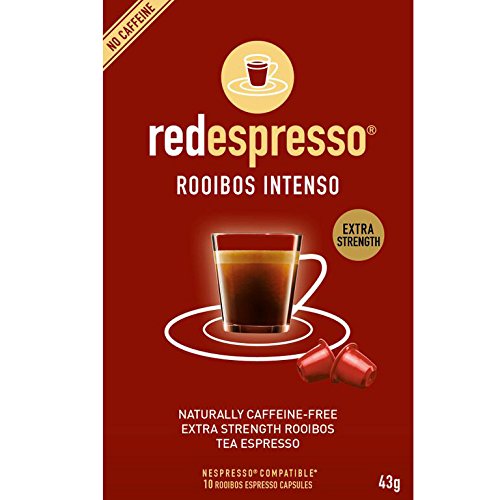 Red Espresso Intenso Rooibos Tea compact pieces, Compatible with Nespresso Machines, 10 Count