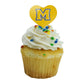 GRAPHICS & MORE Cupcake Picks Set of 6 - Acrylic Heart Toppers - McNeese State University - One Size