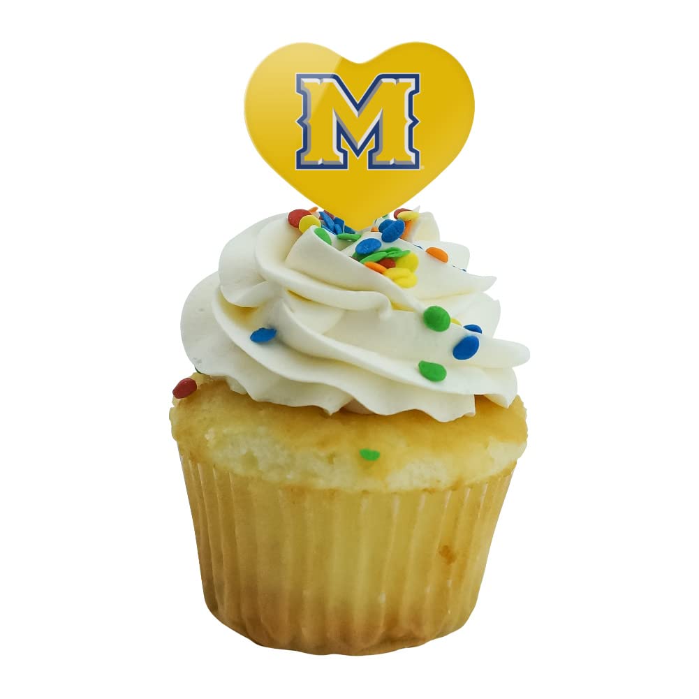 GRAPHICS & MORE Cupcake Picks Set of 6 - Acrylic Heart Toppers - McNeese State University - One Size
