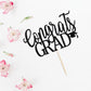 LVEUD Congrats Grad Cake Topper, Black Cardboard Graduation Decoration for 2025 Party