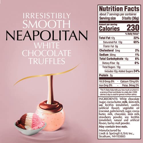 Lindt Lindor Spring Neapolitan White Chocolate Truffles, Chocolates With Smooth, Melting Truffle Center, 8.5 Oz Bag