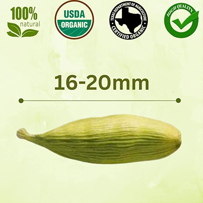 Spicy Organic Green Cardamom Pods - 2 Oz - Whole Cardamon Seeds For Authentic Spice Flavor, Natural Cardamon Pod For Tea, Cookin