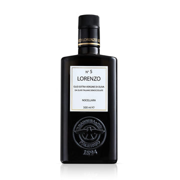 Barbera Lorenzo #5 Extra Virgin Olive Oil Fruity, Soft Nocellara Del Belice Olive Flavor, Cold Extracted Authentic Sicilian Olive Oil, Fresh Harvest Imported Olive Oil From Italy 16.9 Oz
