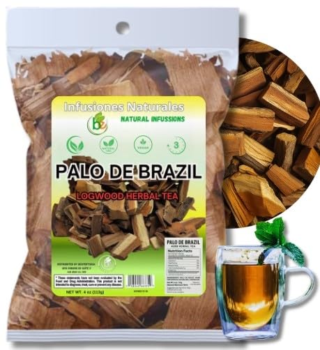 Palo Brazil Tea - 4 Oz (113G) - 100% Natural Herbal Bark - Haematoxylum Brasiletto - Wildcrafted Mexican Tea - Non-Gmo  Vegan - Also Known As Logwood  Palo De Tinto  Pernambuco - By Bexpertsusa