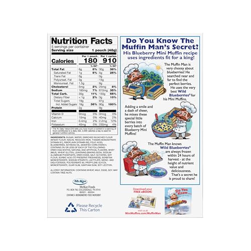 Little Debbie Blueberry Mini Muffins, 5 Pouches, 8.44 OZ Box