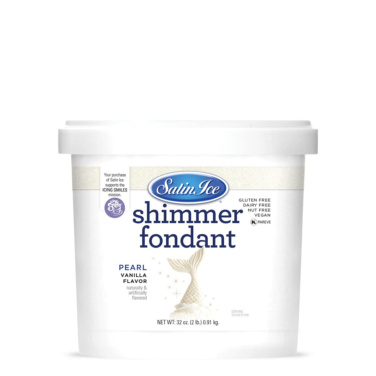 Satin Ice Pearl Shimmer Fondant, Vanilla, 2 Pounds