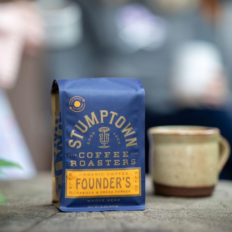 Stumptown Coffee Roasters Medium Roast Whole Bean Coffee | Founders Blend | Vanilla and Cocoa Notes | 24 Ounces | 2 Bags