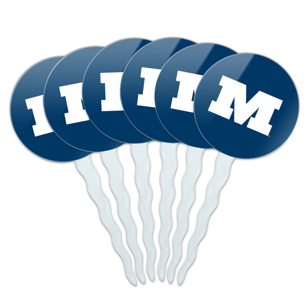 Millikin University Primary Logo Cupcake Picks Toppers Decoration Set of 6